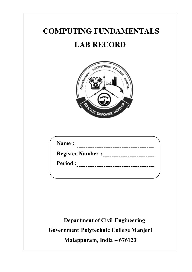 Computing fundamentals lab record Polytechnics