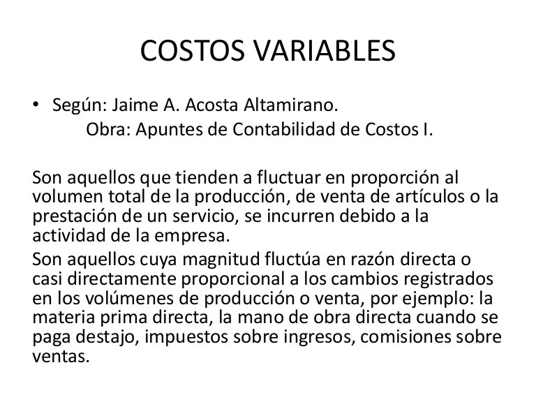 Costos variables