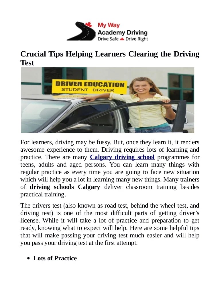 Crucial tips helping learners clearing the driving test