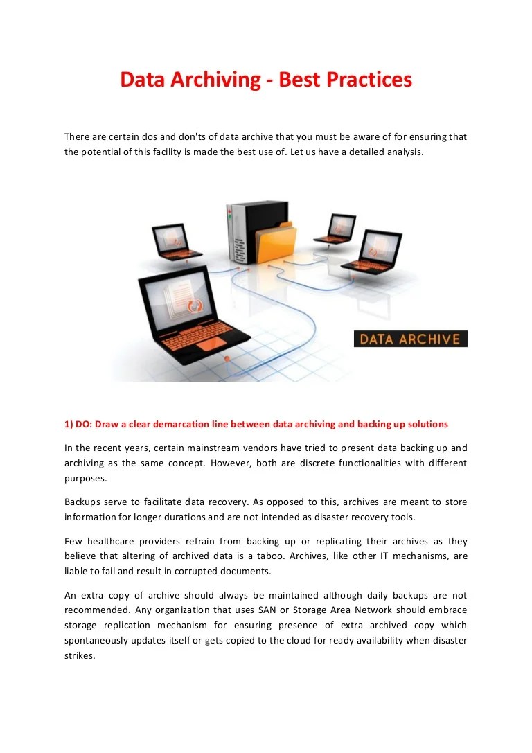 Data Archiving Best Practices
