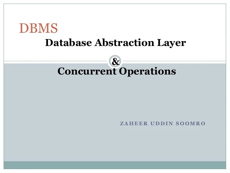 Database abstraction layer dbms