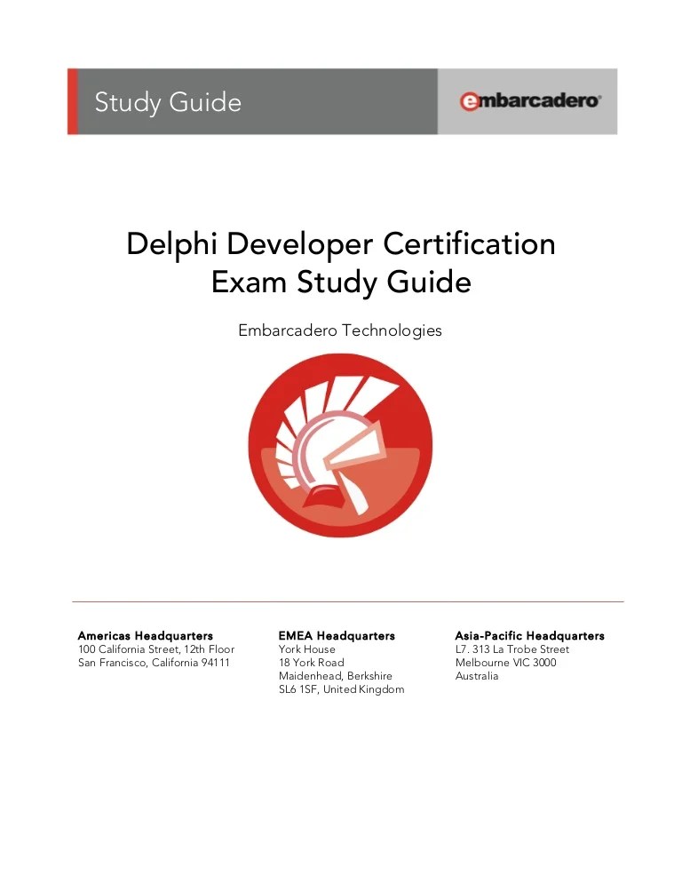 Delphi developer certification study guide