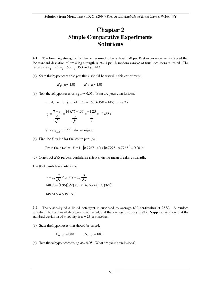 Ch08 Solutions from Montgomery, D. C. (2017).