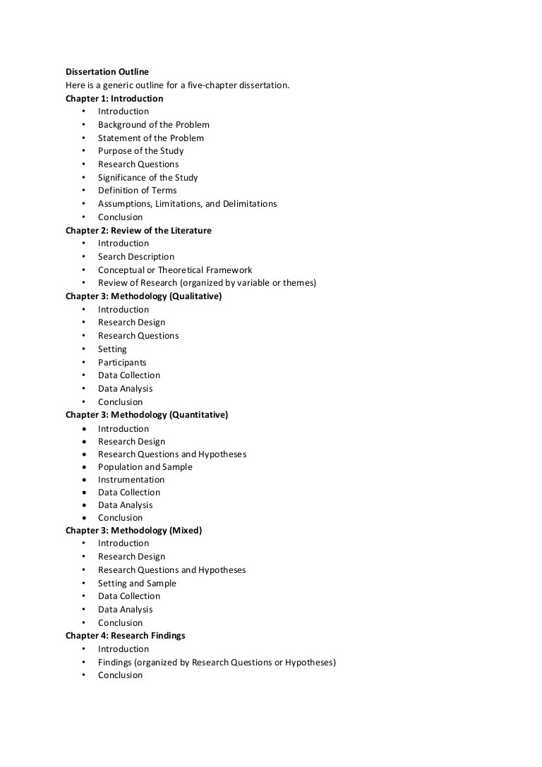 Dissertation Topic; Dissertation Outline