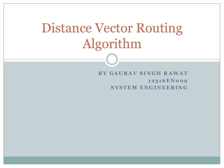 Distance vector routing algorithm