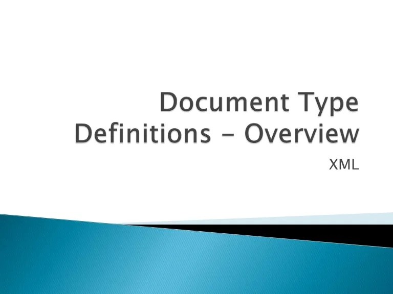 Document type definitions part 1