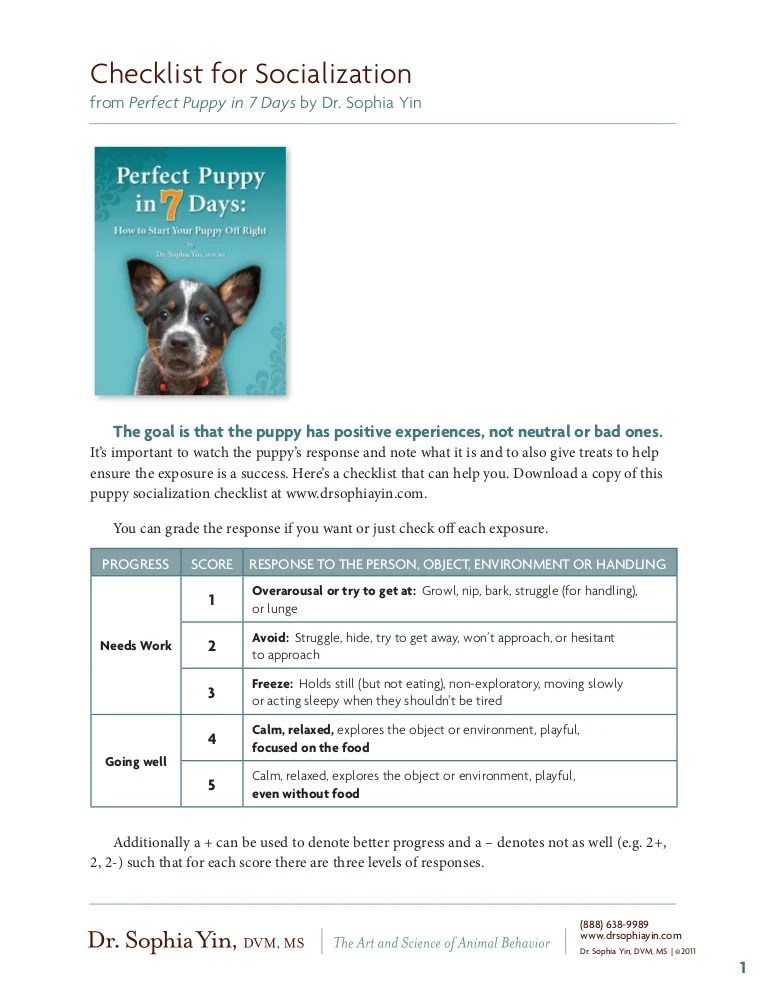 Puppy Socialization List