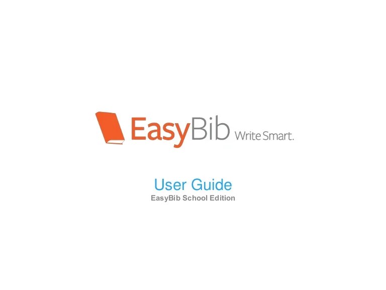 EasyBib School Edition User Guide