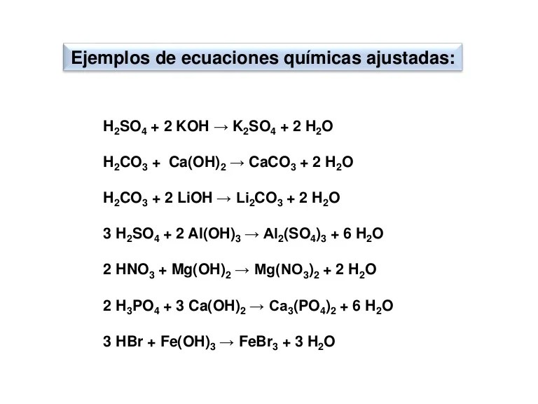 3 Ejemplos De Reacciones Acido Base Nuevo Ejemplo