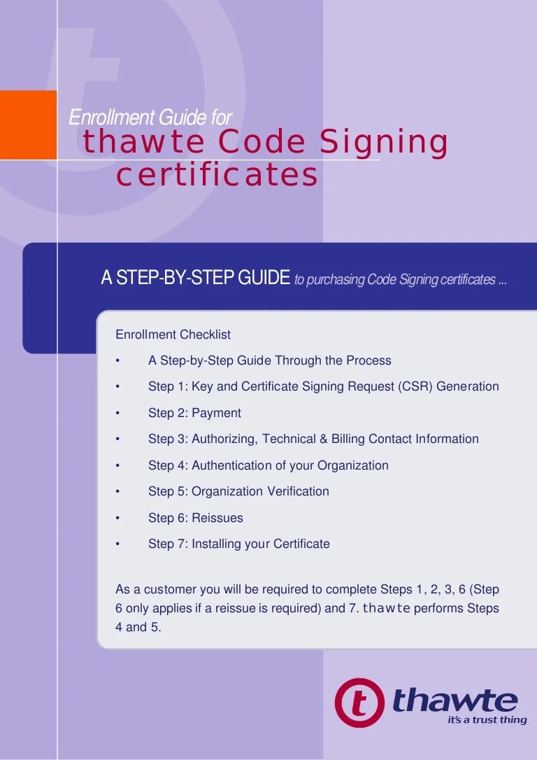 Enrollment Guide of Code Signing Certificates
