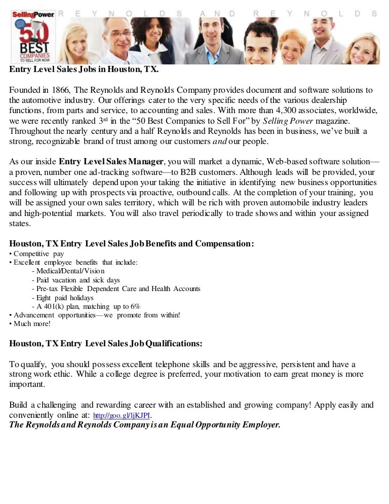 Entry Level Sales Jobs in Houston TX
