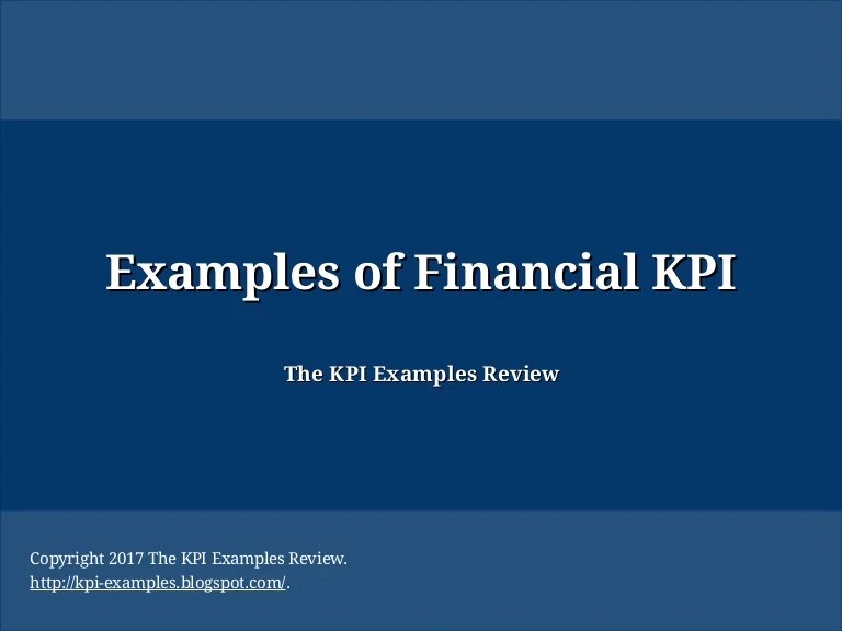 Finance Kpi Examples STUDY FINANCE