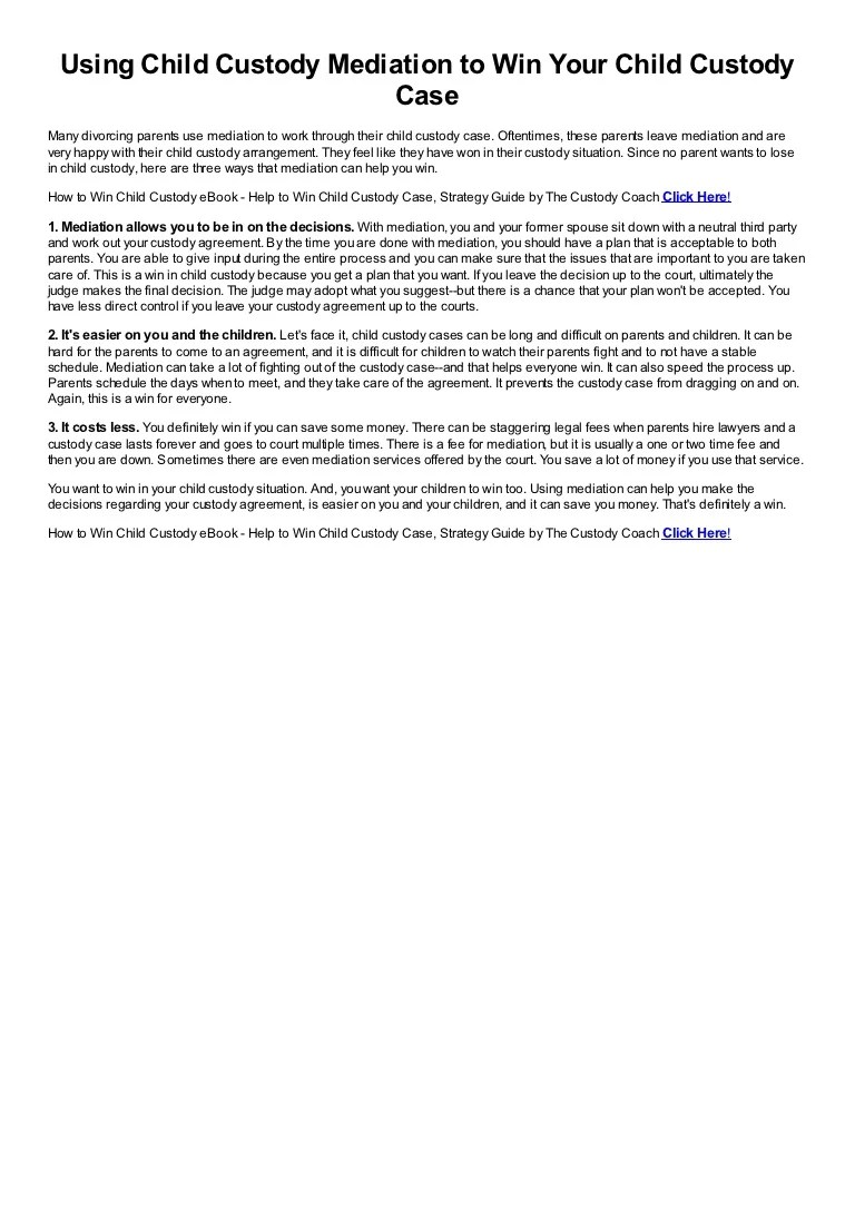 How To Win A Relocation Custody Case