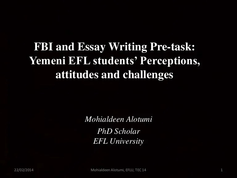 FBI and Essay Writing Pretask