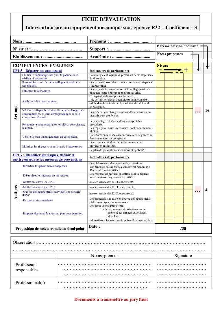 Fiche D'éValuation E32 Version Officielle