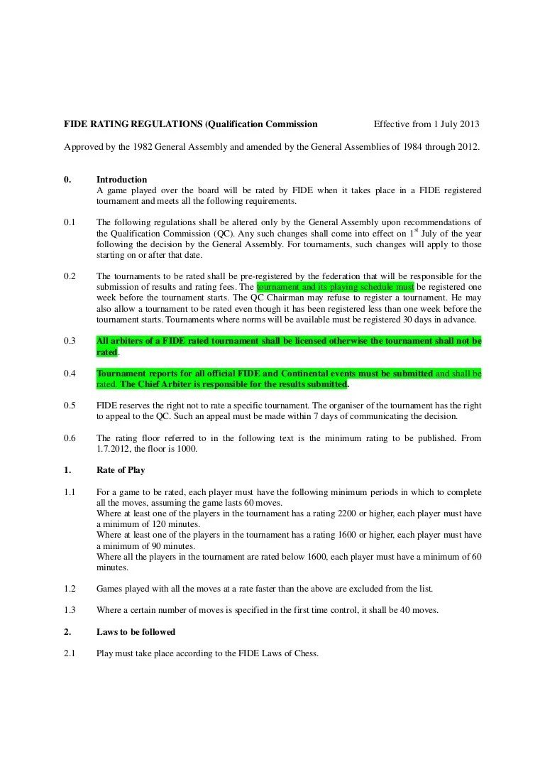 FIDE Rating Regulations