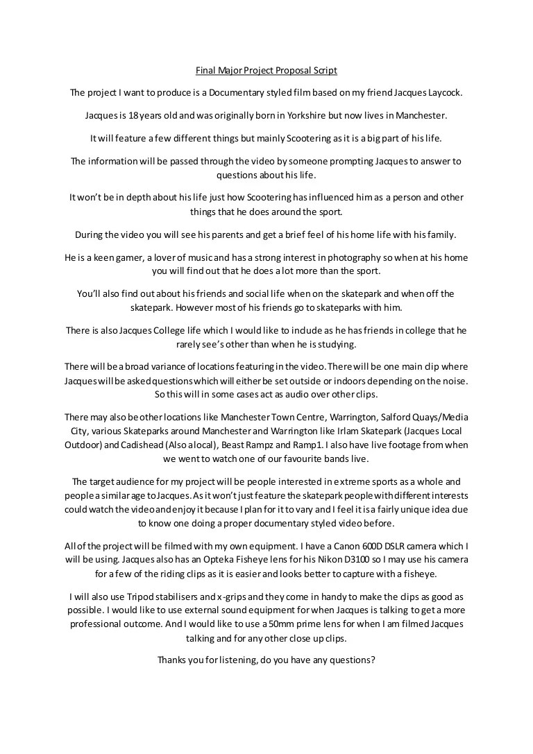 Final major project proposal script
