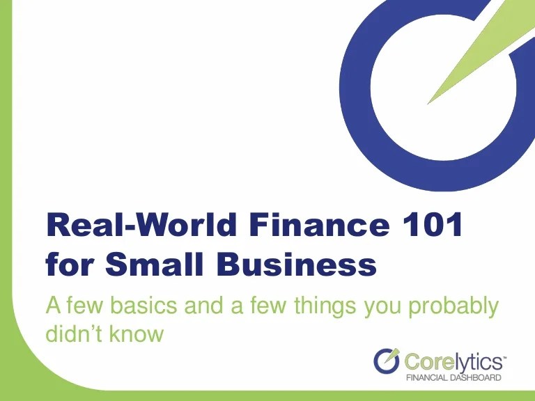 RealWorld Finance101 for Small Business (with Professor Frank)
