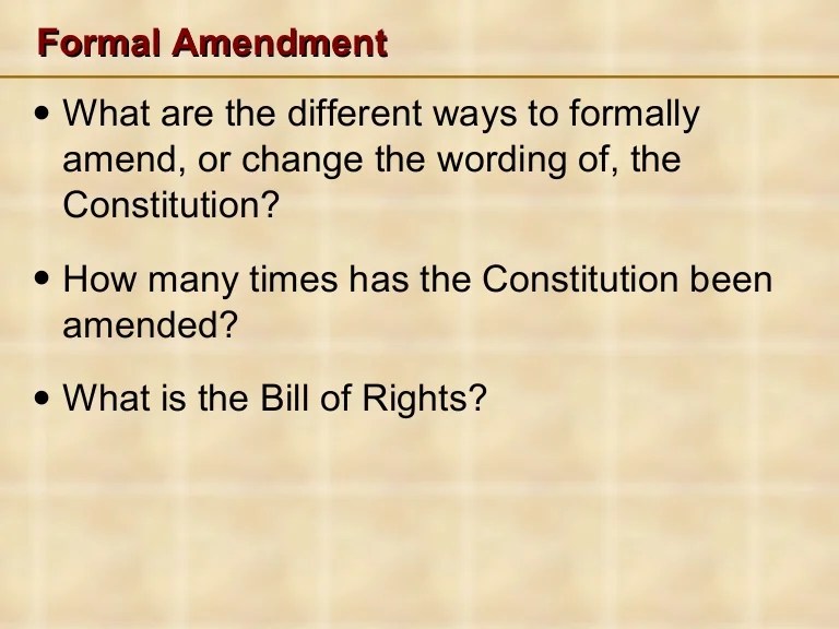Formal amendments