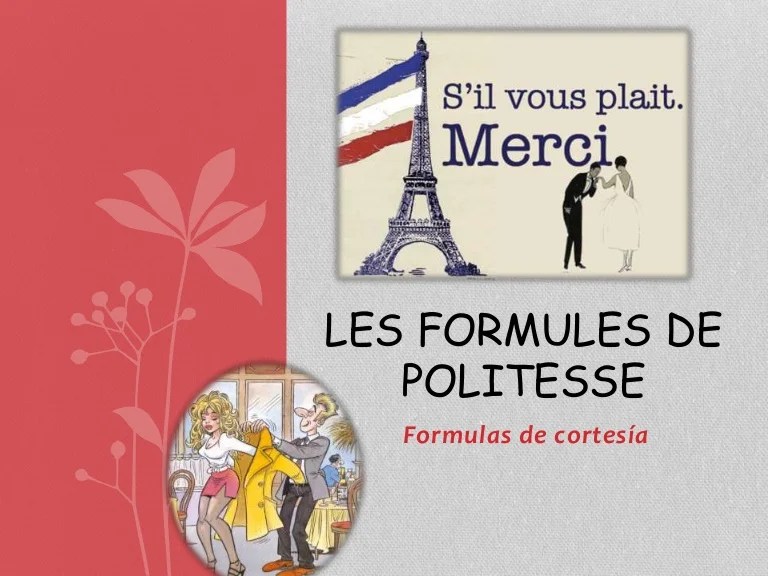 FRASES DE CORTESÍA EN FRANCÉS