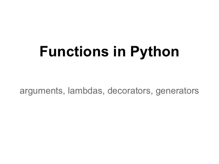 Functions in python