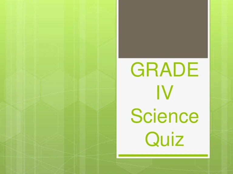 Grade 4 science quiz bee