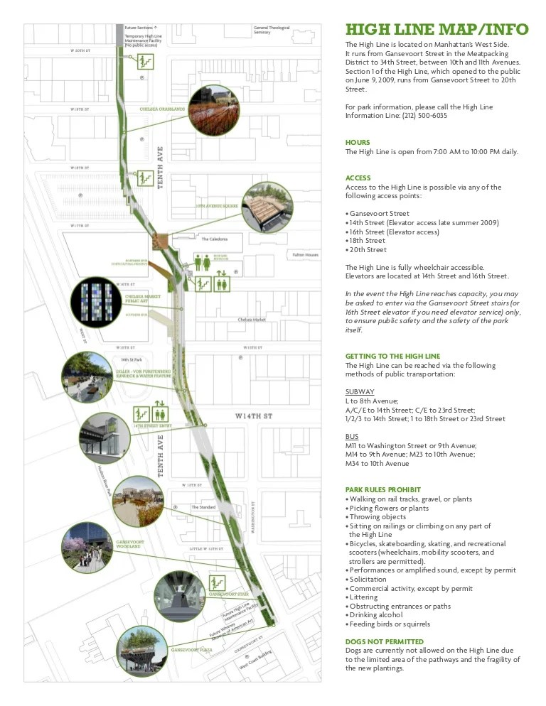 Map of destinations in The High Line Park expedia.com