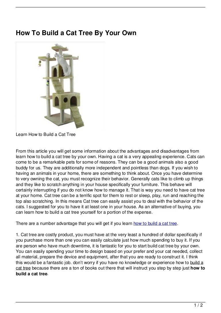 How To Build a Cat Tree By Your Own