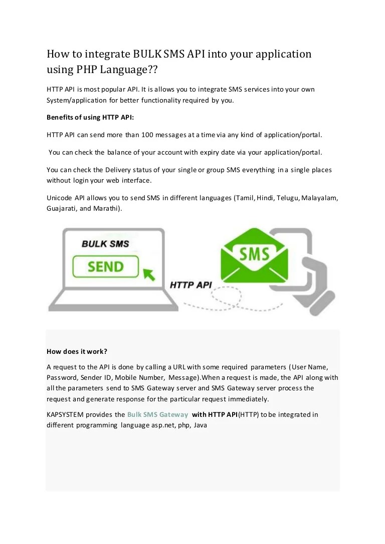 How to integrate BULK SMS API into your application using PHP Languag…