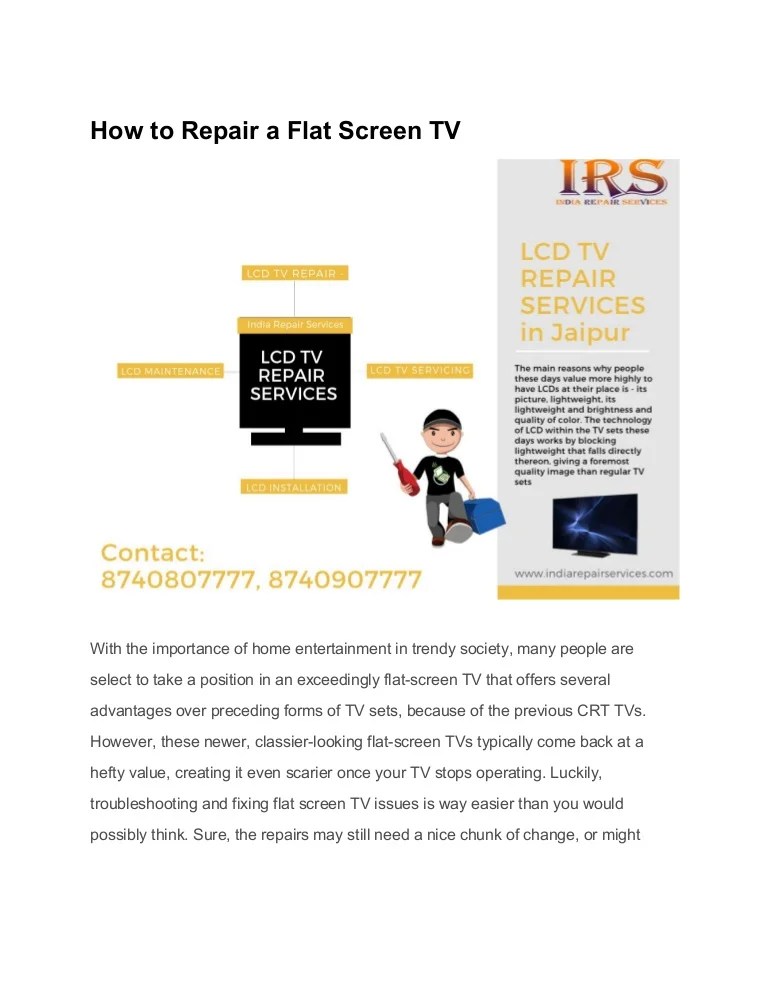 How to repair a flat screen tv