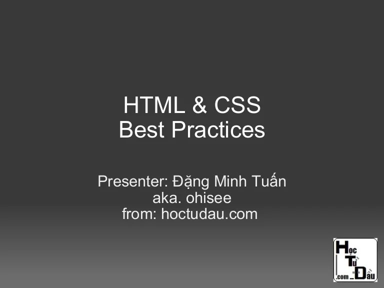 HTML CSS Best Practices