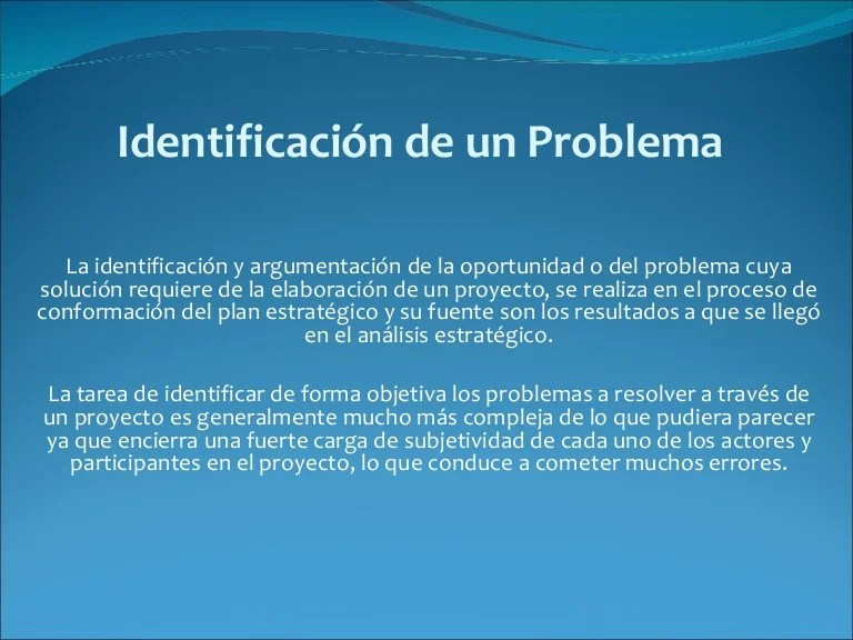 Identificación de un problema
