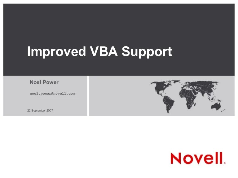 Improved VBA support