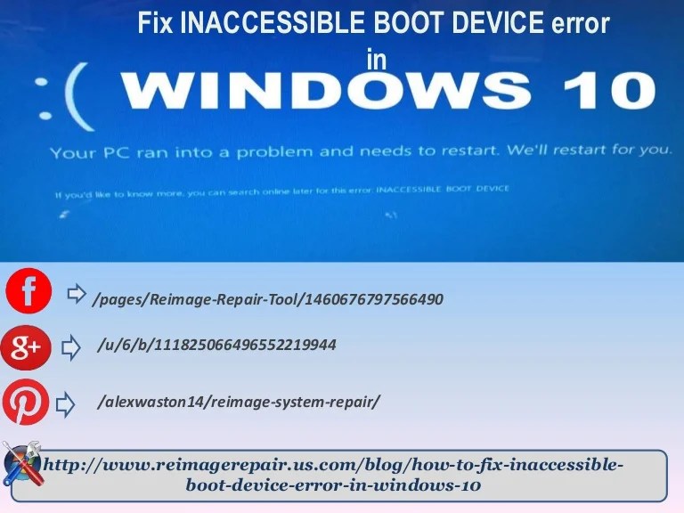 Fix INACCESSIBLE BOOT DEVICE error in Windows 10