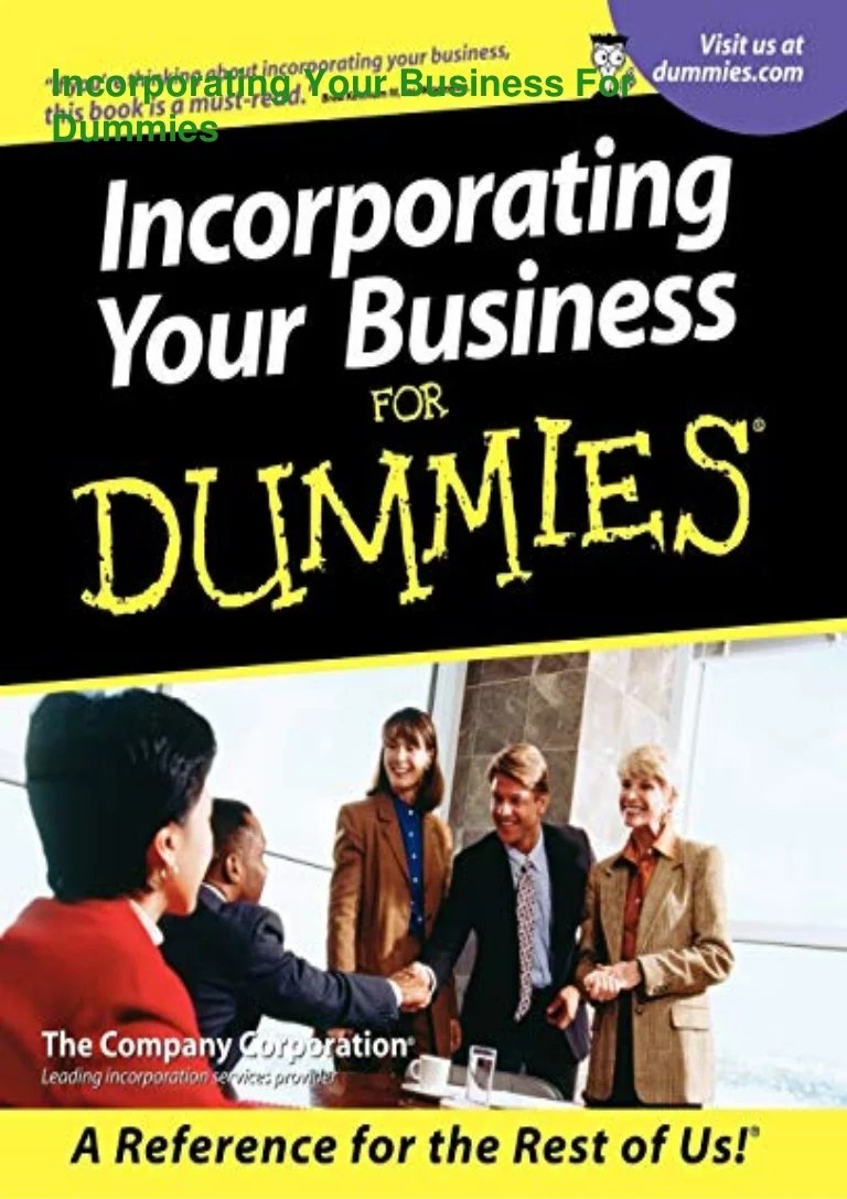 (^PDF)>Download Incorporating Your Business For Dummies Full