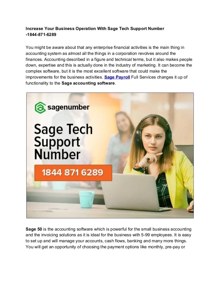 Increase Your Business Operation With Sage Tech Support Number 18448…