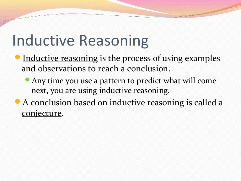 Inductive reasoning & logic