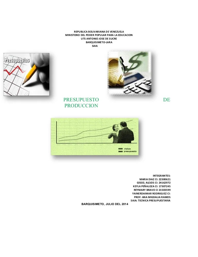 presupuesto de produccion