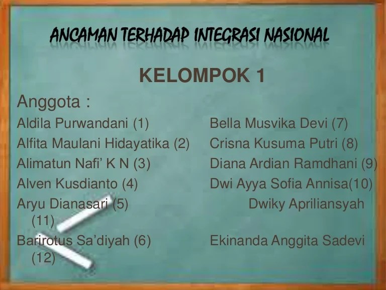 Ancaman Terhadap Integrasi Nasional