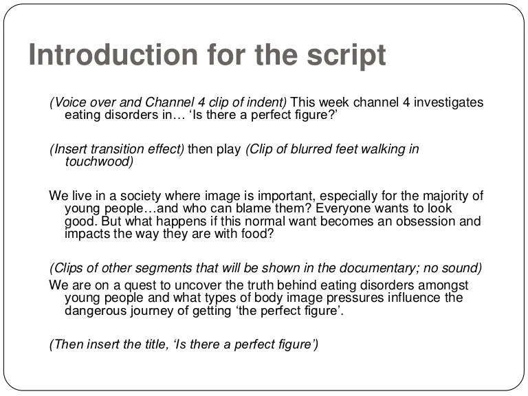 Introduction for the script