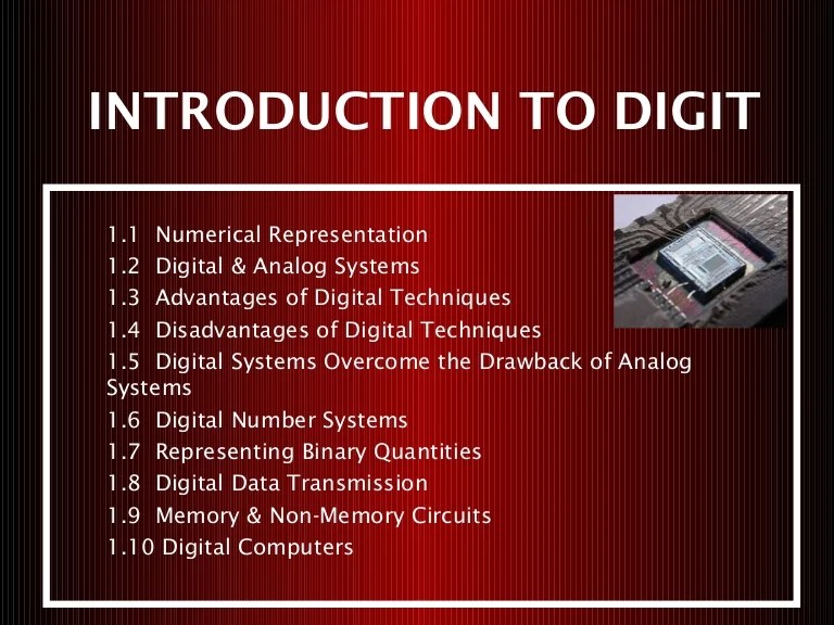 Introduction of digital system