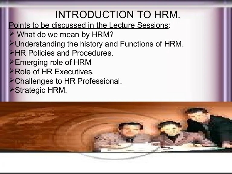 Introduction to hrm