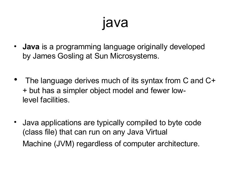 Javajava virtual machine
