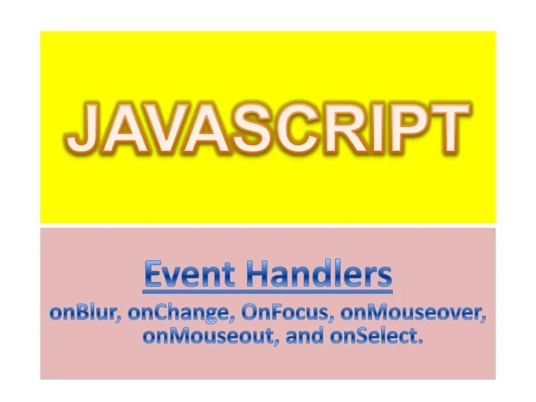 Javascript event handler