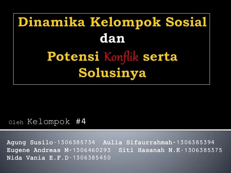 Dinamika dan Konflik dalam Kelompok Sosial