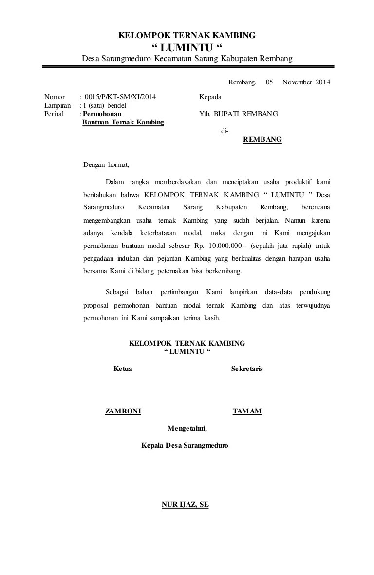 Sk Ternak Kambing