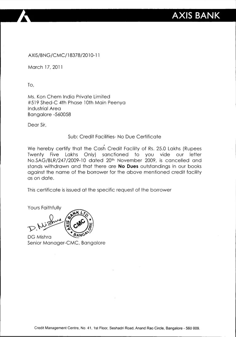 Kon chem india no due certificate