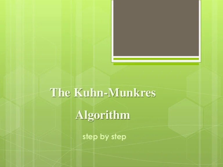 Kuhn munkres algorithm