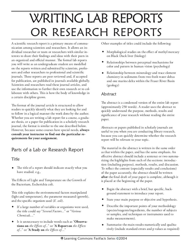 Mechanical testing lab report Term Paper Catalog