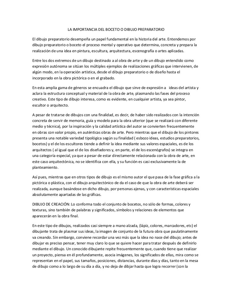 La Importancia Del Boceto O Dibujo Preparatorio